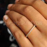 0.2ct Round Cut Moissanite Dainty Stacking Wedding Band 14K Yellow Gold Plated
