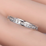 Half Eternity Wedding Ring Band 1.3ct Round Cut Diamond 18k White Gold Finish