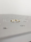 0.3ct Pear Cut Simulated Diamond Two Stone Open Ring 14k Yellow Gold Plated