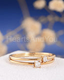 0.2ct Princess Cut Simulated Diamond Bridal Set Solitaire 14k Yellow Gold Plated