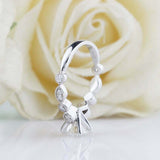 2ct Round Diamond Engagement Ring Milgrain Accent Solitaire 14k White Gold Over