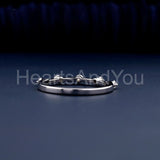 0.5ct Round Cut Moissanite Minimalist Half Eternity Band 14k White Gold Plated