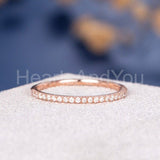 0.2ct Round Cut Moissanite Half Eternity Women Wedding Band 14k Rose Gold Plated