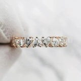 2ct Heart Simulated Diamond Eternity Stacking Wedding Band 14k YellowGold Plated