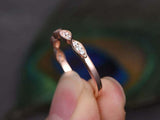 1ct Round Cut Diamond Wedding Band Minimalist Dainty 18k Rose Gold Finish