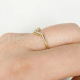 0.5ct Round Cut Moissanite Curved Women Engagement Ring 14k Yellow Gold Plated