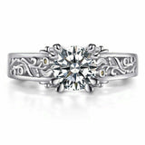 1.7ct Round Cut Diamond Engagement Ring 14k White Gold Finish Filigree Vintage