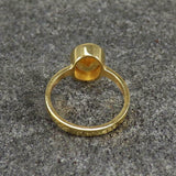 2.2ct Oval Cut Yellow Citrine Bezel Set Solitaire Ring 14k Yellow Gold Finish