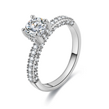 1.3ct Round Cut Diamond Engagement Ring 14k White Gold Finish Classic Solitaire