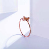 1ct Round Cut Diamond Engagement Ring Dainty Minimalist Women 14k Rose Gold Over