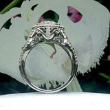 4.5ct Round Cut Diamond Dual Halo Split Band Cocktail Ring 14k White Gold Finish