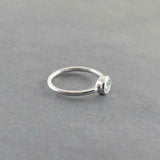 1ct Engagement Ring Oval Blue Aquamarine Bezel Set Solitaire 14k White Gold Over