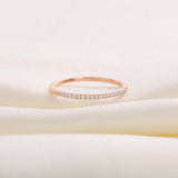 0.15ct Round Cut Diamond Wedding Band Stackable Half Eternity 14k Rose Gold Over