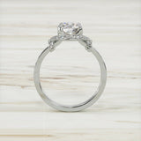 4Ct Round Cut Diamond Stylish Knot Accent Engagement Ring 14K White Gold Finish