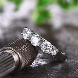 2.65ct Round Cut Diamond Stackable Design Wedding Ring Band 14k WhiteGold Finish