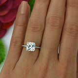 0.5ct Princess Diamond Solitaire Classic Engagement Ring 14k White Gold Finish