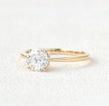 0.5ct Round Cut Moissanite Solitaire Engagement Ring 14k Rose Gold Plated