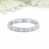 2ct Baguette Cut Diamond Wedding Band Eternity Anniversary 14k White Gold Finish