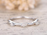 0.5ct Marquise Cut Diamond Leaf Wedding Anniversary Band 14k White Gold Finish