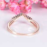 1ct Round Cut Diamond Curved Spilt Band Engagement Ring 14k Rose Gold Finish