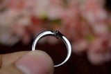 0.2ct Engagement Ring Round Cut Blue Sapphire Bypass Trilogy 14k White Gold Over