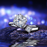 1.5Ct Princess Cut Diamond Two Stone Open Engagement Ring 14K White Gold Finish