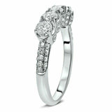 4.5ct Round Cut Diamond Five Stone Wedding Anniversary Band 14K White Gold Over