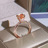 1ct Round Cut Simulated Morganite Hidden Dual Halo Ring 14k White Gold Plated