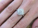 3.5ct Round Cut Diamond Engagement Ring Sunburst Ballerina 14k White Gold Finish