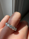 2.2ct Round Cut Moissanite Five Stone Women Wedding Band 14k White Gold Plated