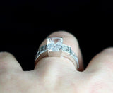 2ct Emerald Cut Diamond Baguette Accent Trend Solitaire Ring 14k White Gold Over