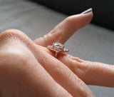 3Ct Round Cut Diamond Halo Crown Solitaire Engagement Ring 14K Rose Gold Finish