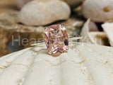 2.3ct Cushion Cut Simulated Peach Morganite Solitaire Ring 14k White Gold Plated