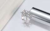 1.2ct Round Cut Diamond Engagement Ring 14k White Gold Finish Snowflake Design