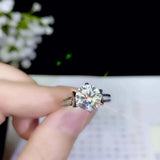 2.2ct Engagement Ring Round Cut Diamond Fleur De Lis 14k White Gold Finish