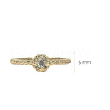 0.2ct Round Cut Simulated Aquamarine Twist Engagement Ring 14k YellowGold Plated