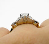 3.5ct Marquise Diamond Vintage Leaf Accent Engagement Ring 14K Dual Gold Over