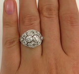 6Ct Round Cut Diamond Edwardian Antique Mesh Cocktail Ring 14K White Gold Finish