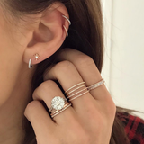 2ct Baguette Cut Diamond Wedding Band 14k Rose Gold Finish 3 Row Half Eternity