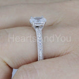 2.2ct Oval Simulated Diamond Pave Accents Engagement Ring 14k White Gold Plated