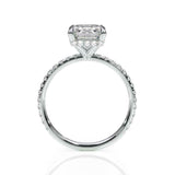 2.3ct Emerald Diamond Engagement Ring Solitaire with Accents 14k White Gold Over