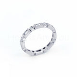 0.5ct Baguette Cut Simulated Diamond Eternity Wedding Band 14k White Gold Plated
