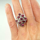 2.2ct Oval Cut Pink Ruby Cocktail Art Deco Engagement Ring 14k White Gold Finish