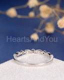 0.3ct Round Cut Moissanite Anniversary Women Wedding Band 14k White Gold Plated