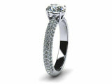 2.1ct Round Cut Clustered Diamond Band Engagement Ring 14k White Gold Finish New