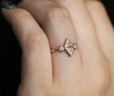 Solitaire Engagement Ring 1.5ct Trillion Cut VVS1D Diamond 14k Rose Gold Finish
