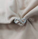 0.15ct Round Cut Moissanite Infinity Women Engagement Ring 14k White Gold Plated