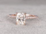 1ct Radiant Cut Diamond with Accents Solitaire Engagement Ring 14k RoseGold Over