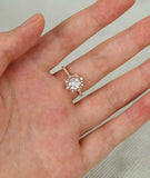 Vintage Halo Engagement Ring 2.1ct Round Cut VVS1D Diamond 14k White Gold Finish