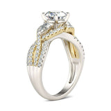 3.5Ct Round Cut Diamond Elegant Solitaire Engagement Ring 14K Dual Gold Finish